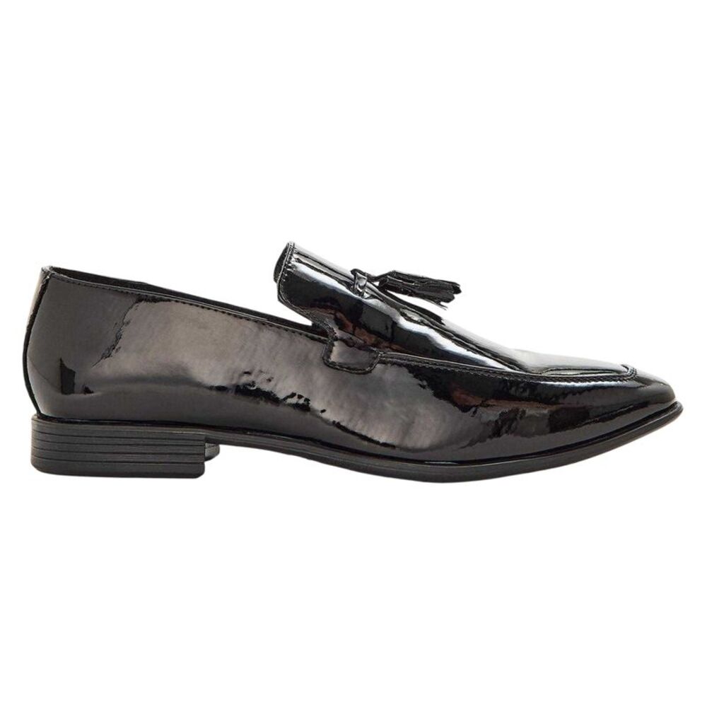 Lambretta Mens Leather Tassel Formal Loafers / Black